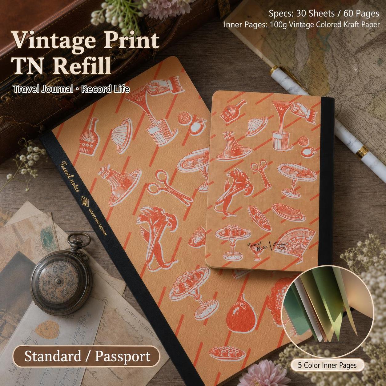 Planned Parenthood - Retro Travelers Notebook Colorful Blank Inner
