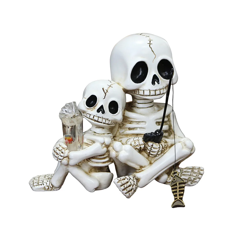 The Plant Parent - Halloween Parent-Child Skull Statue Resin Potted