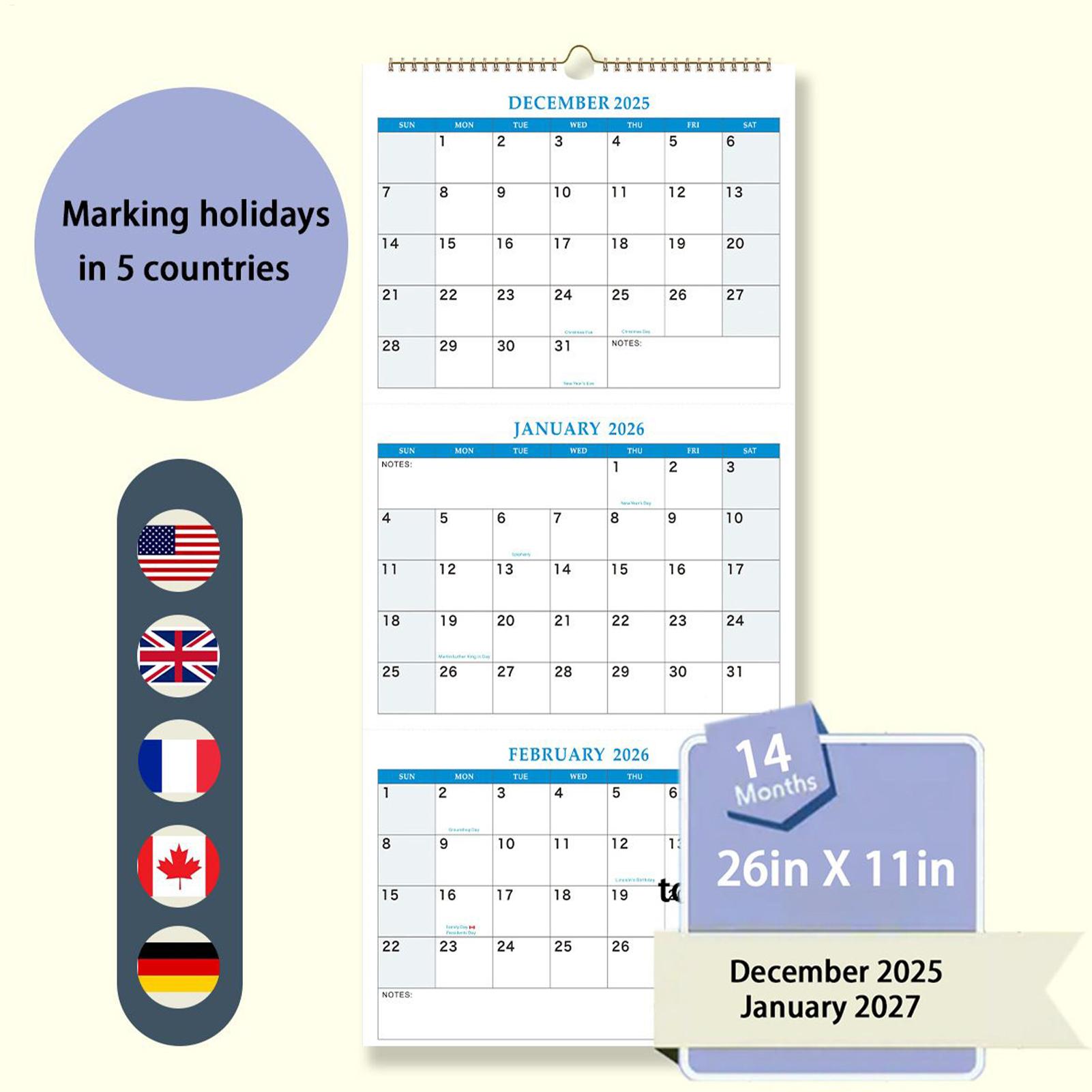 Planned Parenthood - 2026 Large Wall Calendar 3 Month