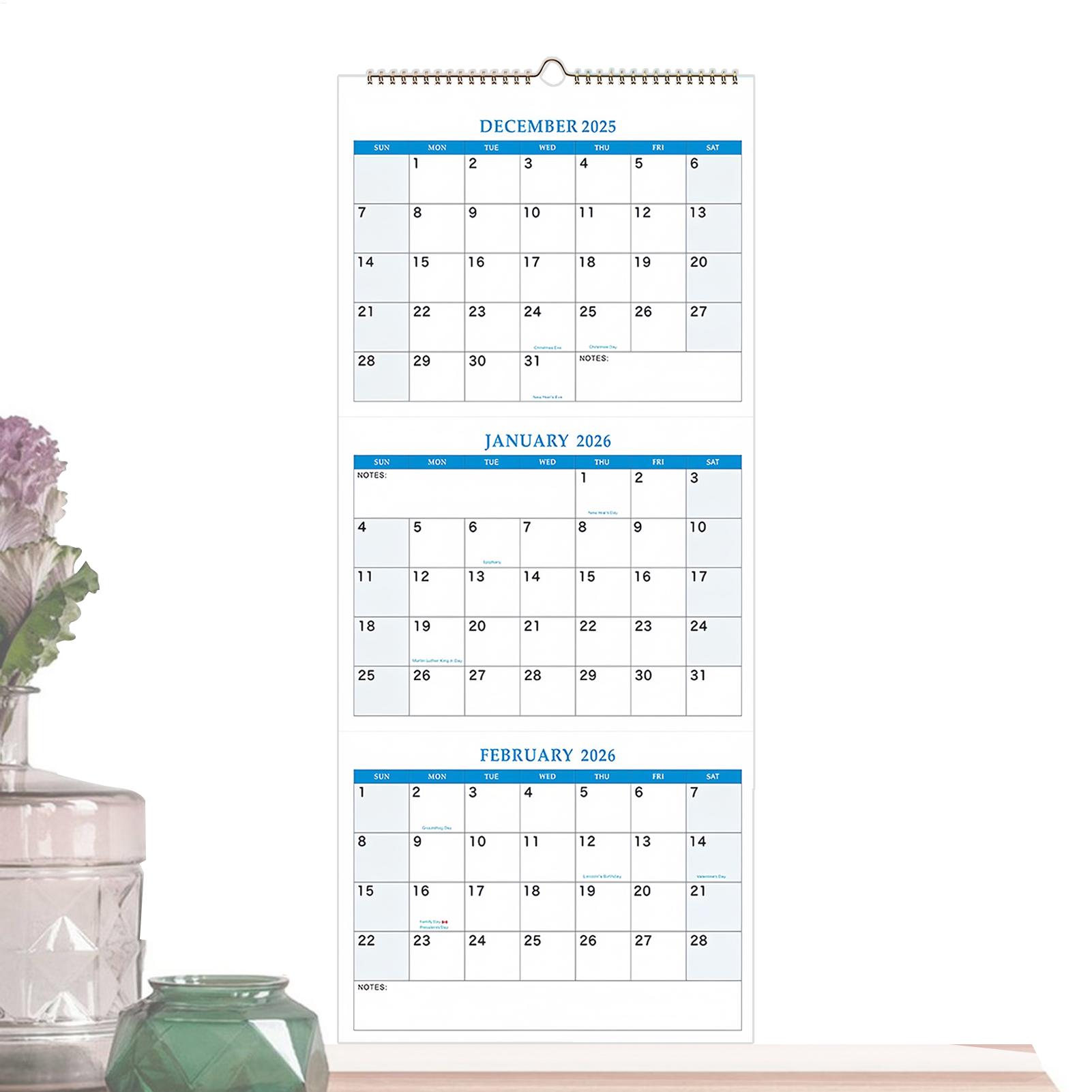 2026 Large Wall Calendar 3 Mon - Planned Parenthood recension och pris